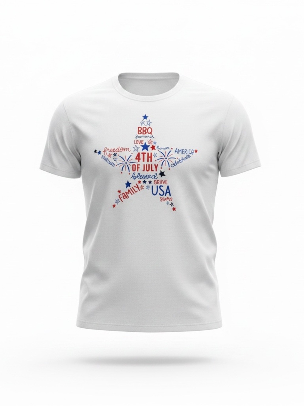 Fourth of July USA Star Graphic Tee - White